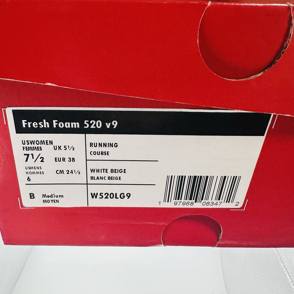 New Balance Fresh Foam 520 v9 ‘White Beige’ Running Shoes W520LG9 | Women’s 7.5 - Picture 10 of 10